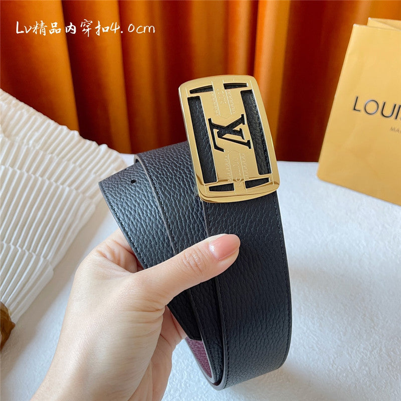 louis vuitton LV classic embossed belt