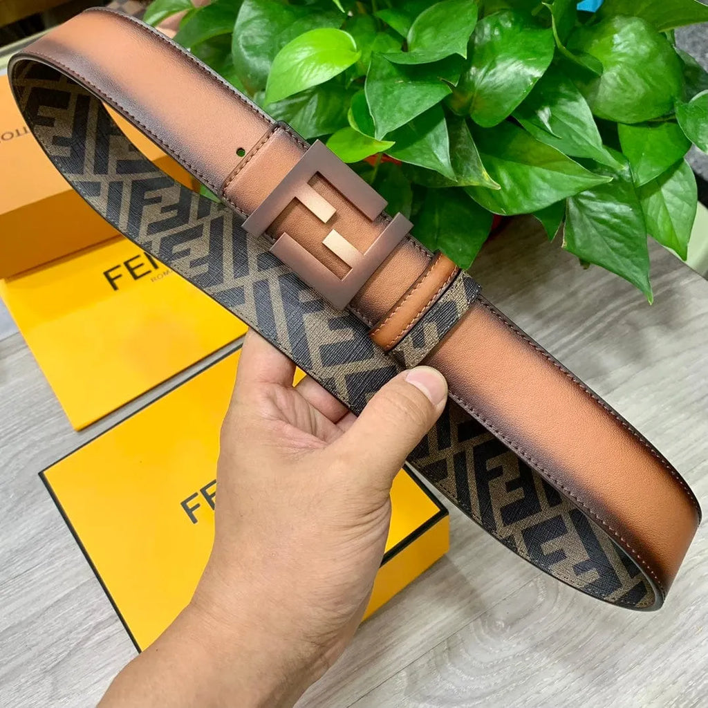★FENDI★FFロゴ レザー リバーシブル ベルト★4.0cm