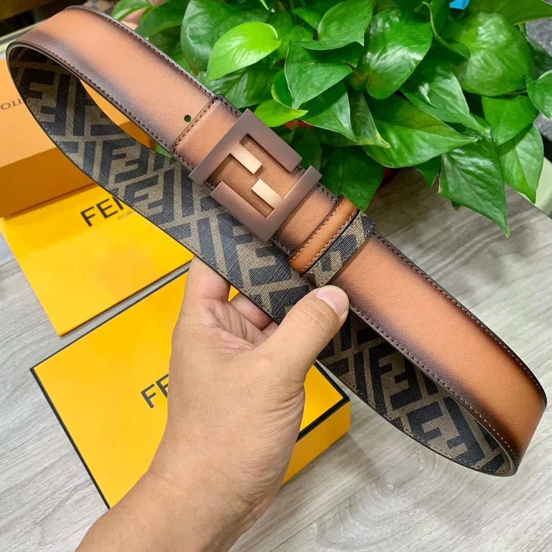 ★FENDI★FFロゴ レザー リバーシブル ベルト★4.0cm