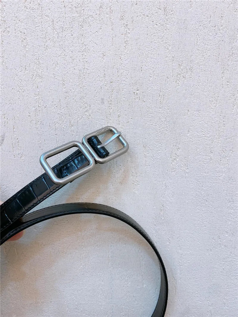 YSL Double Buckle Narrow Belt