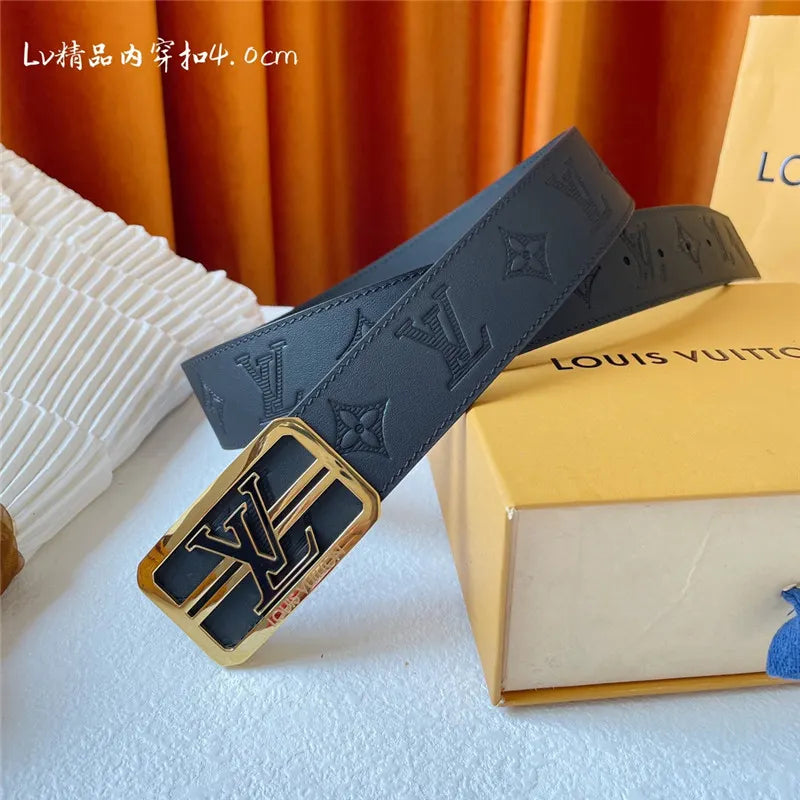 louis vuitton LV classic embossed belt