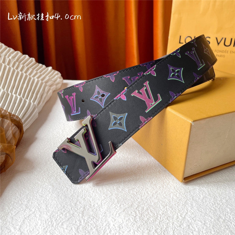 louis vuitton LV classic print with black plain bottom belt