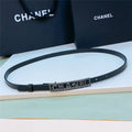 chanel stainless steel buckle diamond calfskin belt