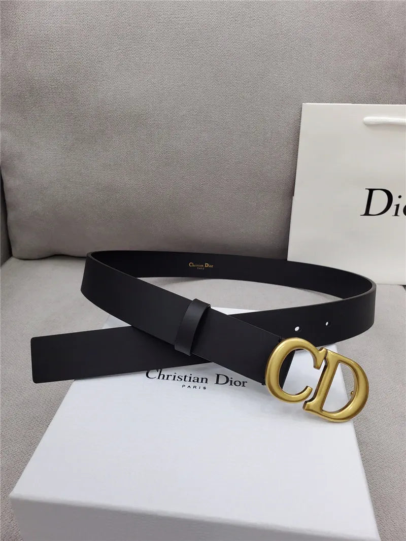 dior CD black leather belt