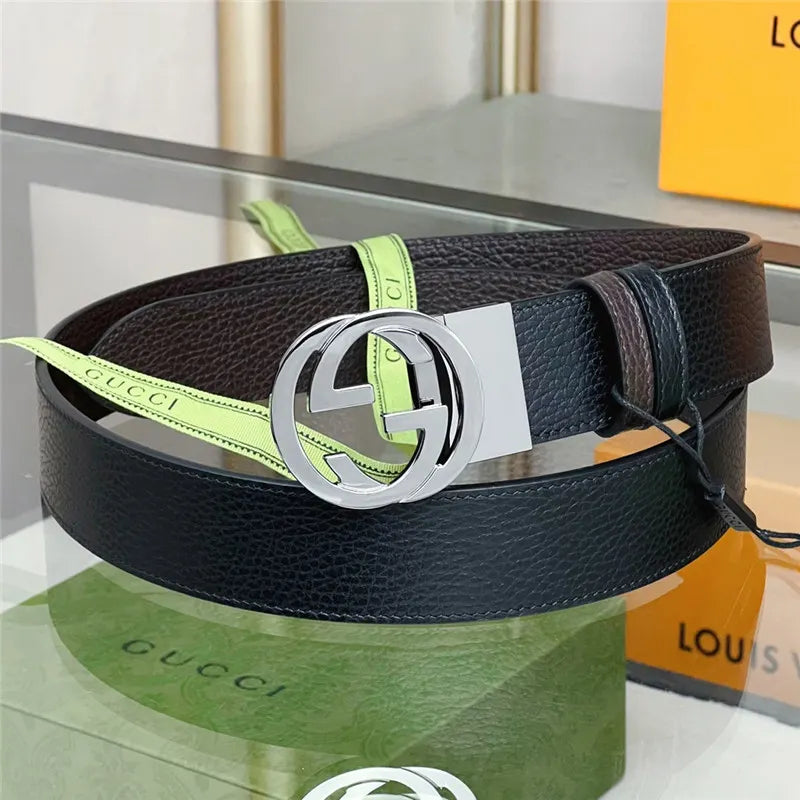 gucci reversible belt in textured leather