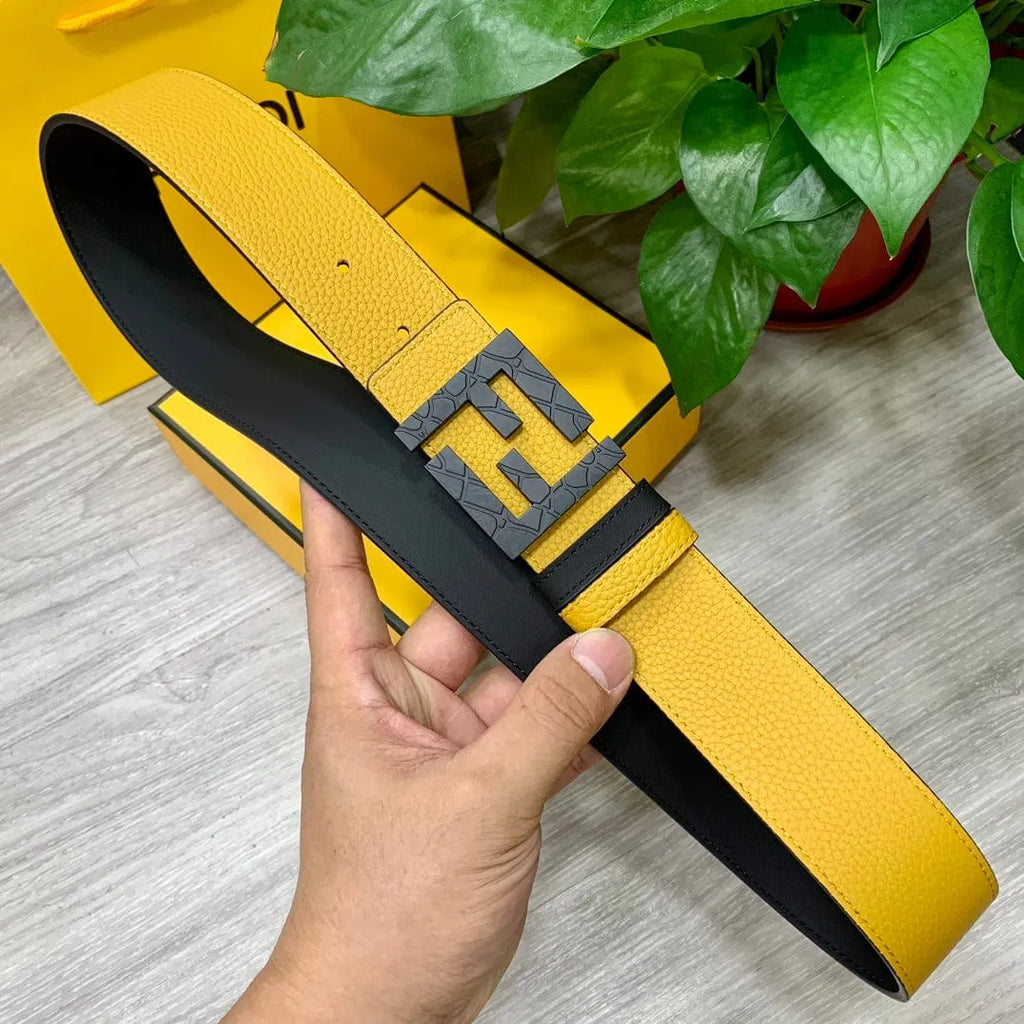 ★FENDI★FFロゴ レザー リバーシブル ベルト★4.0cm