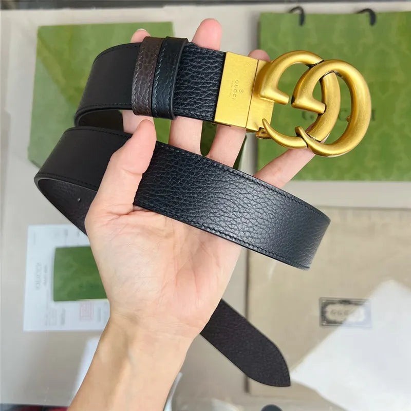 gucci reversible belt in textured leather