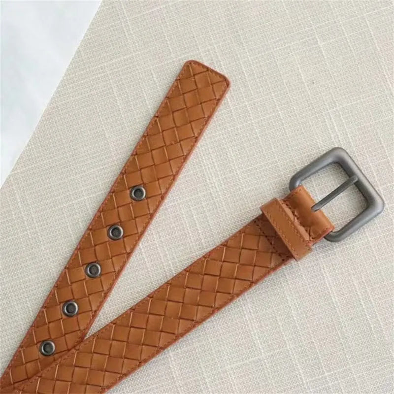 BOTTEGA VENETA イントレチアトベルト3.5cmブラウン