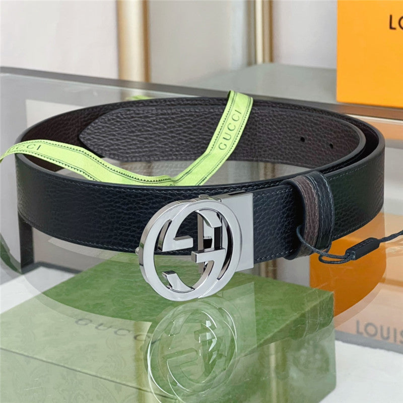 gucci reversible belt in textured leather