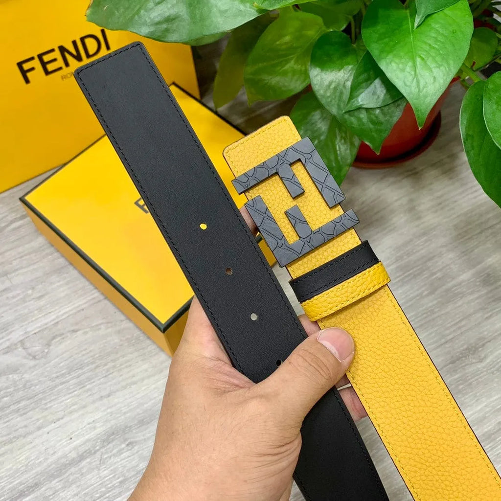 ★FENDI★FFロゴ レザー リバーシブル ベルト★4.0cm