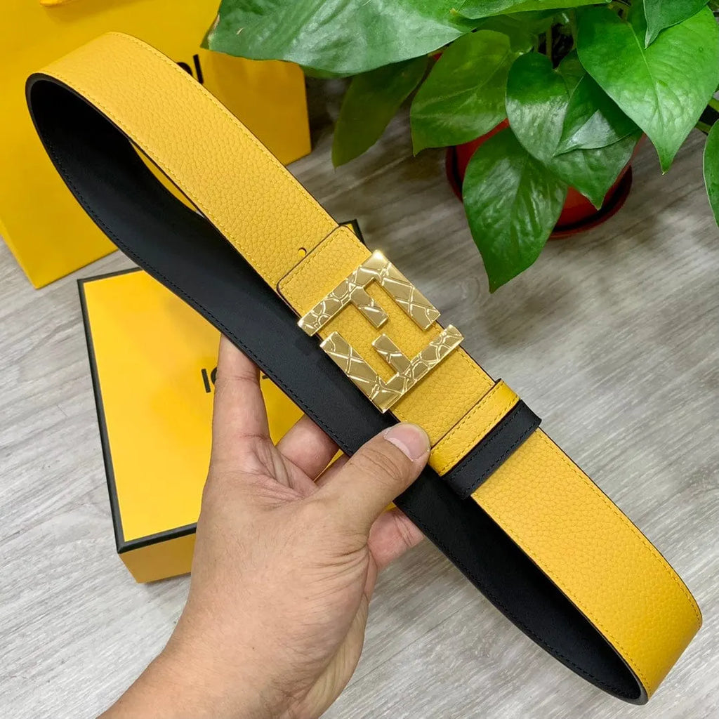 ★FENDI★FFロゴ レザー リバーシブル ベルト★4.0cm