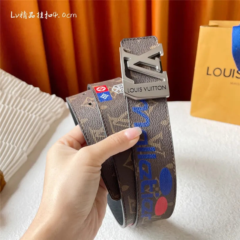 louis vuitton LV classic printed surface with leather belt
